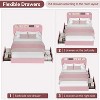 Queen Platform Bed Frame with Boucle Upholstery, 2 Flexible Storage Drawers & Bookcase Headboard, Noise-Free Metal Frame, No Box Spring Needed - 4 of 4