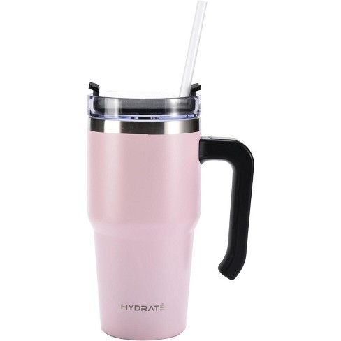 Hydrate Bottles 20oz Travel Tumbler with Handle, Vacuum Insulated Travel  Mugs, Pink
