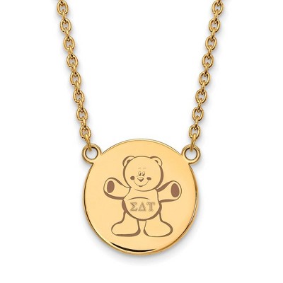Black Bow Jewelry 14k Yellow Gold Plated Sterling Silver Sigma Delta Tau Greek Life Necklace 18 Inch