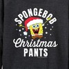 Women's - SpongeBob SquarePants - Christmas Pants Lightweight French Terry Wide Neck Long Sleeve Shirt - 2 of 4