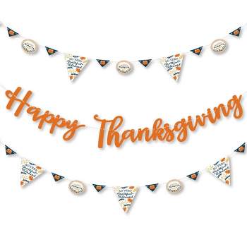 Big Dot of Happiness Happy Thanksgiving - Fall Harvest Party Letter Banner Decoration - 36 Banner Cutouts and Happy Thanksgiving Banner Letters