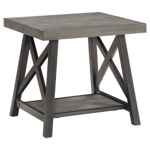 Lanshire Rustic Industrial Metal & Wood End Table - Inspire Q - 1 of 4