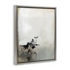 Stupell Industries Minimal Neutral Abstract Painting Black Splatter Floating Frame Canvas Art - 2 of 4