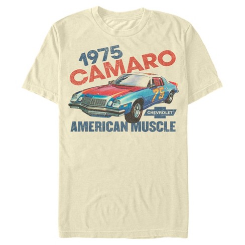 Men's General Motors Retro 1975 Camaro American Muscle T-shirt - Beige ...