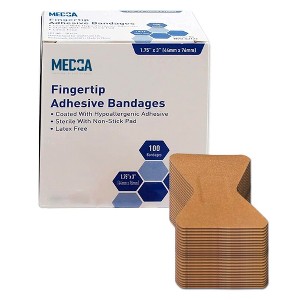MEDca Flexible Fabric Fingertip Bandages - 100 Count Box of Flex Fabric Adhesive Bandages for Finger Care and Wound Protection - 1 of 4