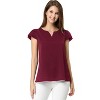 INSPIRE CHIC Women's Work Business Casual Plain Cap Sleeve Blouse - 3 of 4