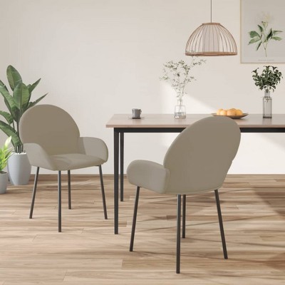 vidaXL Dining Chairs 2 pcs Light Gray Velvet