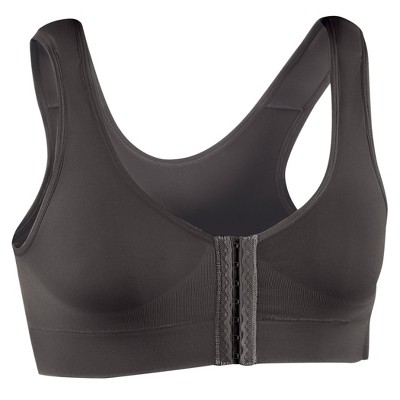 Collections Etc Snap Front Seamless Bra With Ultra Wide Straps And