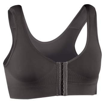Collections Etc Women's Seamless Easy-to-close Front Hook Comfort Bra Large  Black : Target