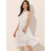 Allegra K Women's Floral Print Summer A-Line Knee Length Sleeveless Pleated Dress - 2 of 4