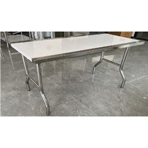 Stainless Steel Folding Table, 48x24 Inch Heavy Duty Work Table, 400 LB Capacity, Portable & No Assembly, Silver - 1 of 1
