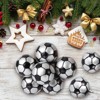 Christmas Tree Ornaments, Christmas Decorations 24Pcs - 3.15 Inch Sports Football Xmas Ball Set, Glitter Shatterproof Tree Decor - 4 of 4