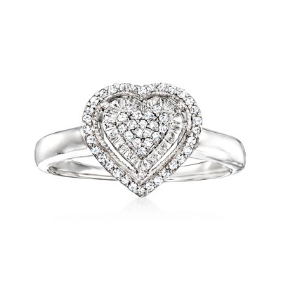 Ross-Simons 0.20 ct. t.w. Diamond Heart Ring in Sterling Silver