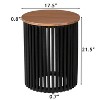 VYNXARIA Acaia solid wood side table,Natural&Black - 3 of 4