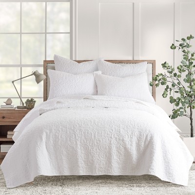 Sherbourne Paisley Full/queen Quilt White - Birch Hill By Levtex