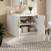 Akoasm 30 in. W Vintage Bathroom Vanity with 2 Soft Closing Doors and 3 Holes Single Ceramic Sink-White - 2 of 4