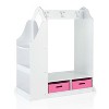 Guidecraft Kids' Dress Up Vanity- White: Children's Closet Organizer, Dress Up Armoire and Clothes Rack with Mirrors and Storage Bins - 3 of 4