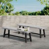 Set of 2 Outdoor Acacia Wood Benches, 63'' Modern Patio Dining Benches for Garden, Backyard, Balcony or Poolside – Cuddlewood - 2 of 4