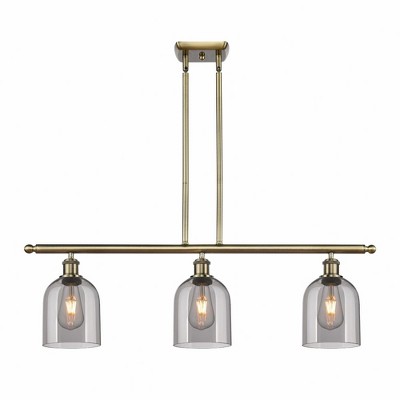 Bella - 3 Light Stem Hung Island In Industrial Style-10 Inches Tall and 36 Inches Wide