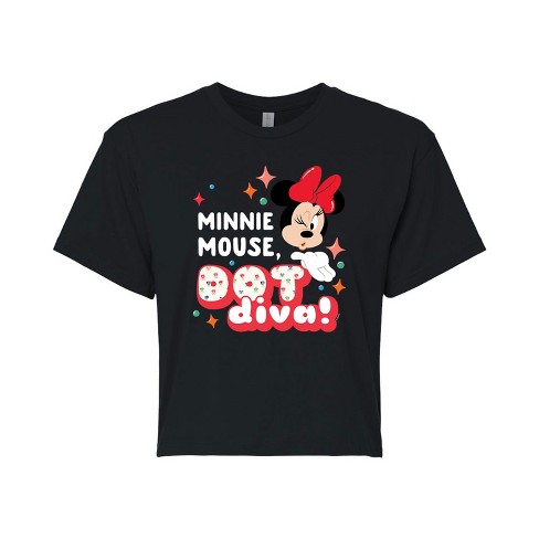 Women's - Disney - Minnie Dot Diva Cropped Graphic T-Shirt - image 1 of 4