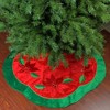 Northlight 48" Red and Green Sequined Poinsettia Christmas Tree Skirt - 2 of 3
