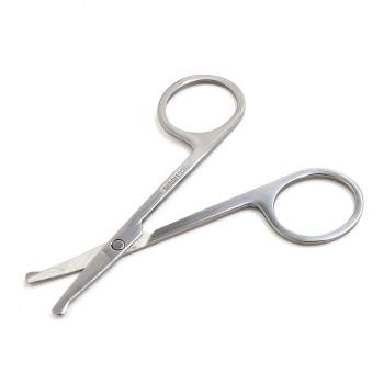 Unique Bargains Metal Round Tip Nose Hair Eyebrow Trimmer Scissors Cutter Remover Cosmetic Beauty Tools 3.5" x 1.8" x 0.1" Silver Tone 3pcs