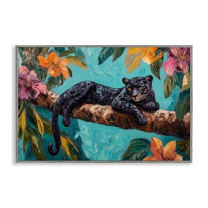 Stupell Industries Lazy Day Black Leopard Framed Giclee Art - 1 of 4