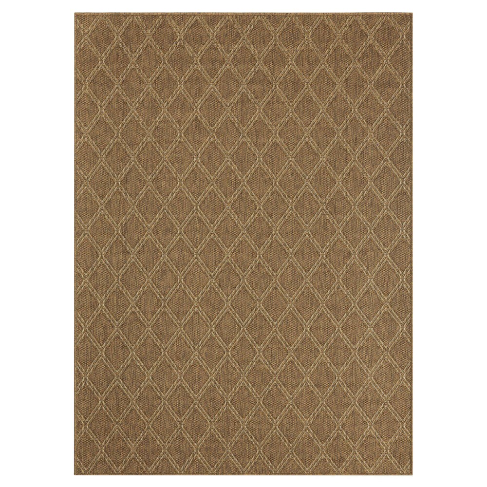  x 10'2in Tripoli Mila Modern Diamond Indoor/Outdoor Rug Brown