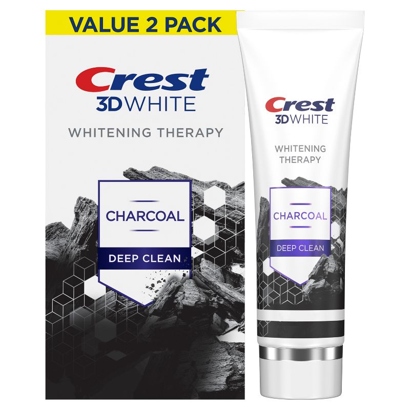 Crest 3D Whitening Therapy Charcoal Deep Clean Toothpaste - 4.6oz/2pk, 1 of 8