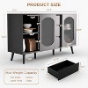 Sideboard Buffet Cabinet with Fluted Glass Doors and Storage Drawers, Modern Cabinet for Dining Room, or Living Room, Elegant Storage Solution - 2 of 4