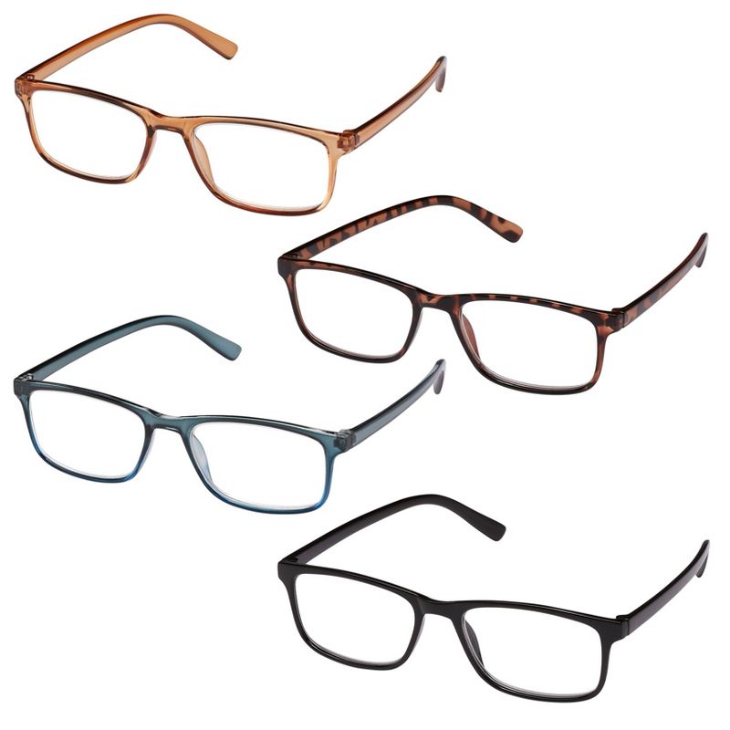 ICU Eyewear Classic Rectangular Reading Glasses - 4pk, 3 of 6