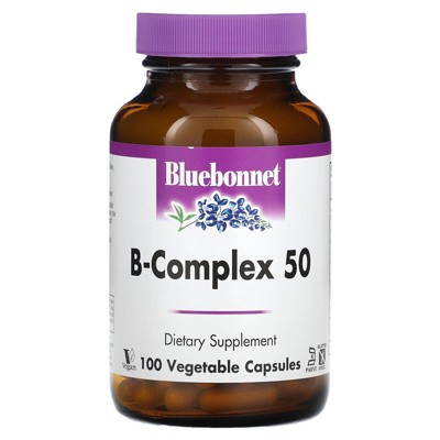 Bluebonnet B-Complex 50, 100 Vegetable Capsules, Vegan and Gluten-Free