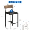 3-Piece Counter Height Dining Set - Pub Table with Storage & Upholstered Stools for Small Spaces - 4 of 4