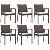 vidaXL Garden Dining Set Brown Poly Rattan 7 Piece Seats Many - 4 of 4