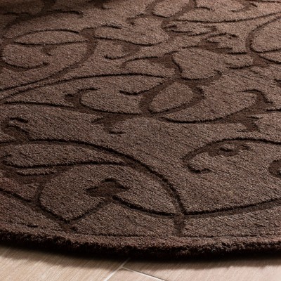 Handmade Round Gray Wool Tufted Area Rug