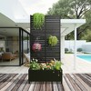 Wooakway Metal Planter Box with Trellis Raised Garden Bed with Arbor Privacy Screen Black/Gray/brown - 3 of 4