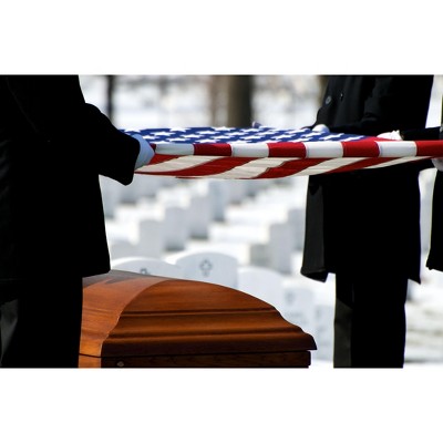 Patriotic Blue Cotton Memorial Burial Flag with Brass Grommets