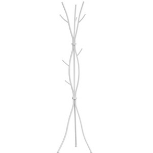 Okak Modern Freestanding Coat Rack with 11 Hooks, Hammered Metal Hall Tree with Unique Design, Coat Tree for Living Room, Bedroom, White - 1 of 4