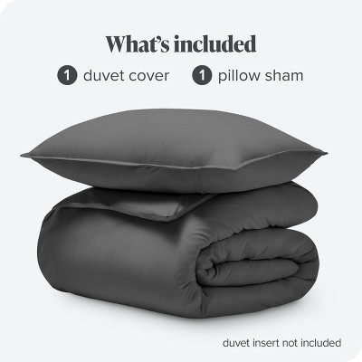 Gray Organic Cotton Jersey Twin/Twin XL Duvet Cover Set