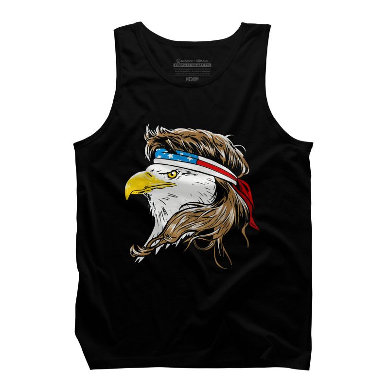 Men's Design By Humans July 4th Eagle Mullet American Flag By corndesign Tank Top, 1 of 3
