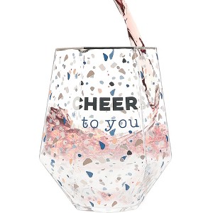 Pavilion Gift Company - Cheers To You - 16 oz Geometric Glass - Drinkware - 1 of 4