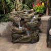 Alpine Corporation 32" Resin Rainforest Tiered Fountain with LED Lights: Outdoor Cascading Water Feature - 2 of 4
