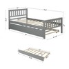 NicBex Twin Bed with Trundle,Wood Platform Bed Frame with Headboard and Footboard for Small Living Space - 3 of 4