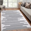 Modern Berber Stripe Area Rug Non Slip Non Shedding Indoor Floor Carpet Low Pile Throw Rug Easy Cleaning for Bedroom Living Room - 2 of 4