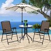 Tangkula 3 PCS Furniture Set Patio Garden Courtyard Table Folding Chairs Glass Table Top - 3 of 4