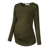 Maternity Shirt Side Button and Ruched Maternity Tunic Tops - 2 of 4