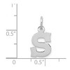 Black Bow Jewelry 14k White Gold, Amanda Collection, Small Block Style Initial S Pendant - 4 of 4