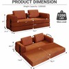 QingMoon Convertible Sleeper Sofa Bed, Corduroy Folding Mattress Couch, 3-Seat Floor Sofa with Pull Out Bed and Cylindrical Pillow for Living Room - 4 of 4