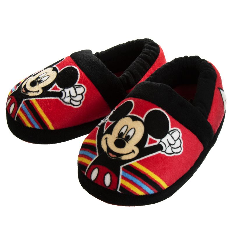 Disney Mickey Mouse Boys Slippers-Kids Plush Lightweight Warm Comfort Soft Aline House Shoes Slippers - Navy Multi (sizes 5-12 Toddler/Little Kid), 2 of 8