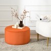 KINWELL Round Upholstered Pouf Ottoman Footrest - 3 of 4